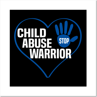 Child Abuse Awareness Warrior Blue Heart Posters and Art